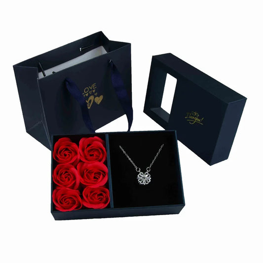 I Love You Jewelry Box Immortal Flower Jewelry Box Roses Window Gift Box Ring Earrings Pendant Necklace Box Jewelry Organizer